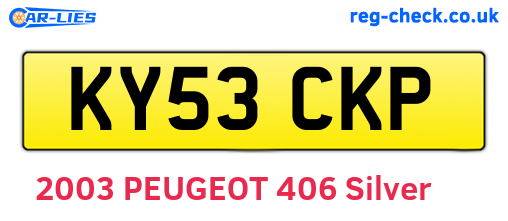 KY53CKP are the vehicle registration plates.