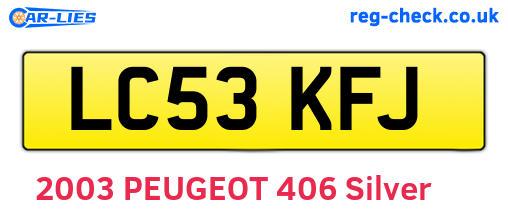 LC53KFJ are the vehicle registration plates.