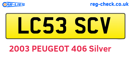 LC53SCV are the vehicle registration plates.