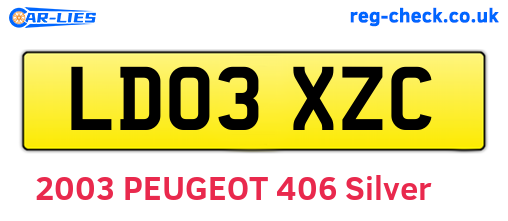 LD03XZC are the vehicle registration plates.