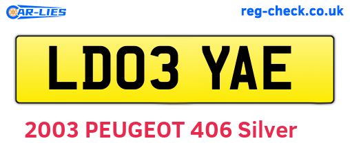 LD03YAE are the vehicle registration plates.