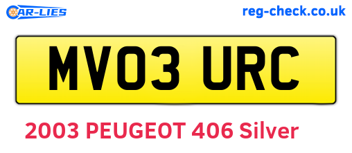 MV03URC are the vehicle registration plates.