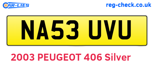NA53UVU are the vehicle registration plates.