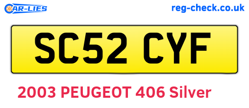 SC52CYF are the vehicle registration plates.