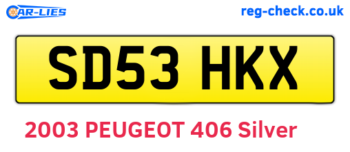 SD53HKX are the vehicle registration plates.