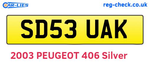 SD53UAK are the vehicle registration plates.
