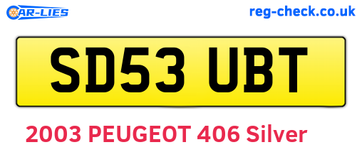 SD53UBT are the vehicle registration plates.