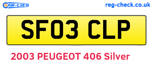SF03CLP are the vehicle registration plates.