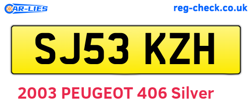 SJ53KZH are the vehicle registration plates.