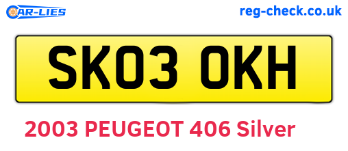 SK03OKH are the vehicle registration plates.
