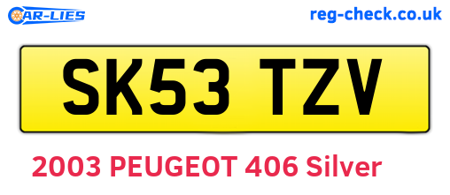 SK53TZV are the vehicle registration plates.