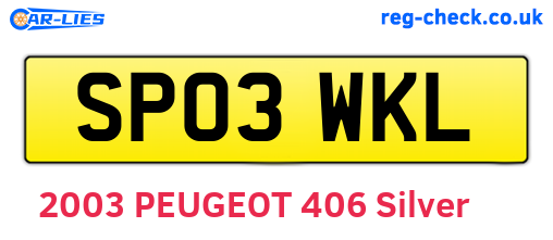 SP03WKL are the vehicle registration plates.