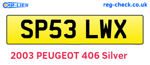 SP53LWX are the vehicle registration plates.