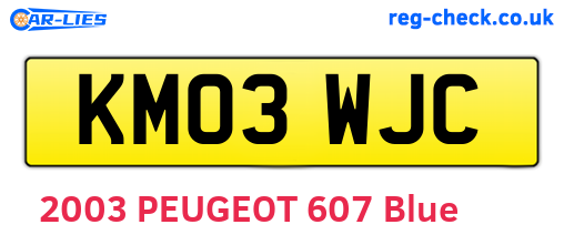 KM03WJC are the vehicle registration plates.