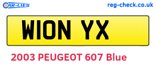 W10NYX are the vehicle registration plates.