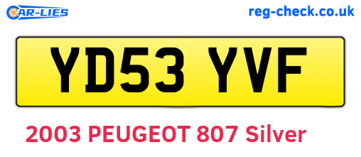 YD53YVF are the vehicle registration plates.