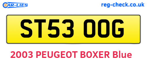 ST53OOG are the vehicle registration plates.