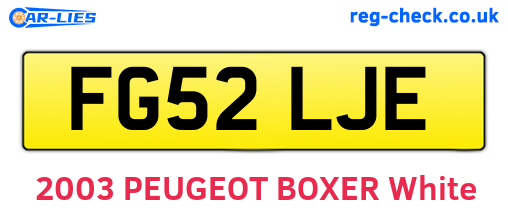 FG52LJE are the vehicle registration plates.