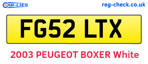 FG52LTX are the vehicle registration plates.
