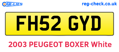 FH52GYD are the vehicle registration plates.