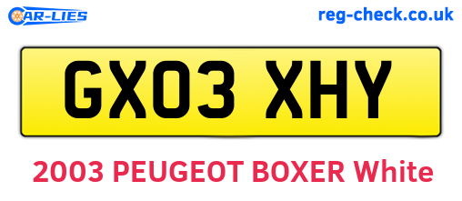 GX03XHY are the vehicle registration plates.