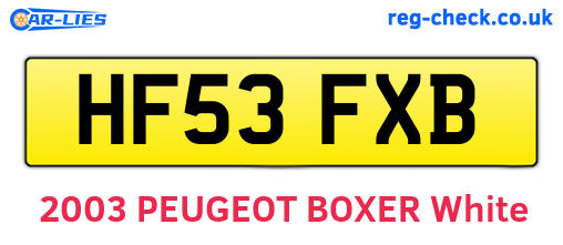 HF53FXB are the vehicle registration plates.