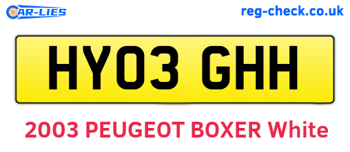 HY03GHH are the vehicle registration plates.