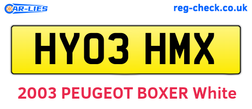 HY03HMX are the vehicle registration plates.