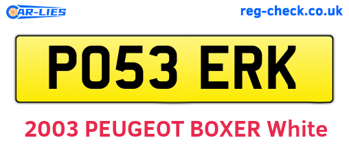 PO53ERK are the vehicle registration plates.