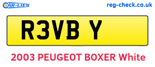 R3VBY are the vehicle registration plates.