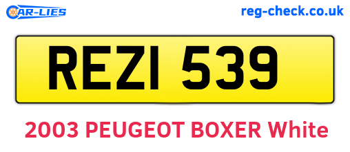 REZ1539 are the vehicle registration plates.