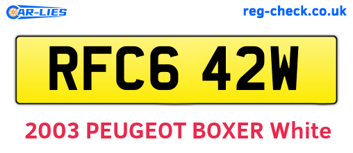 RFC642W are the vehicle registration plates.