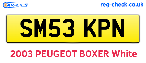 SM53KPN are the vehicle registration plates.