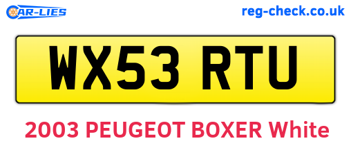 WX53RTU are the vehicle registration plates.