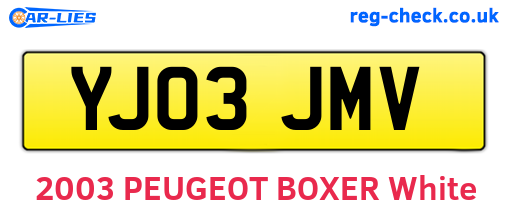YJ03JMV are the vehicle registration plates.