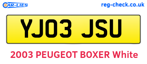 YJ03JSU are the vehicle registration plates.