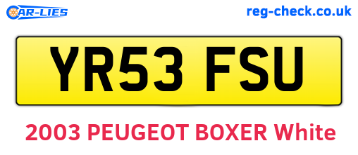 YR53FSU are the vehicle registration plates.
