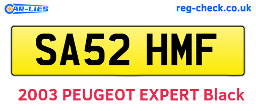 SA52HMF are the vehicle registration plates.