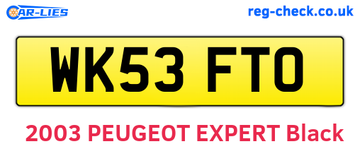 WK53FTO are the vehicle registration plates.