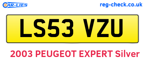 LS53VZU are the vehicle registration plates.