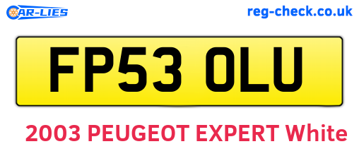 FP53OLU are the vehicle registration plates.