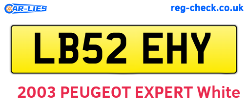 LB52EHY are the vehicle registration plates.
