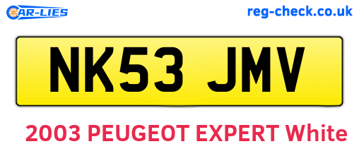 NK53JMV are the vehicle registration plates.