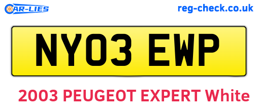 NY03EWP are the vehicle registration plates.