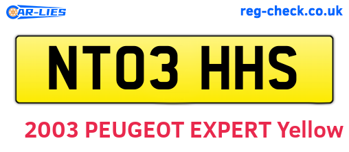 NT03HHS are the vehicle registration plates.
