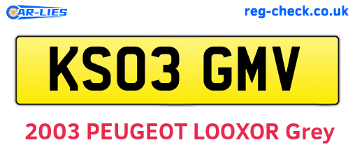 KS03GMV are the vehicle registration plates.