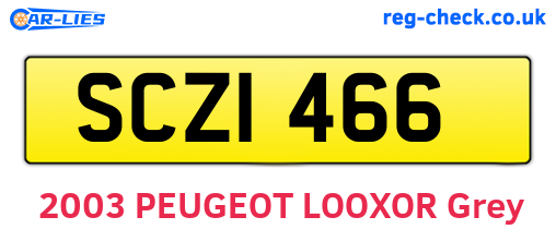 SCZ1466 are the vehicle registration plates.