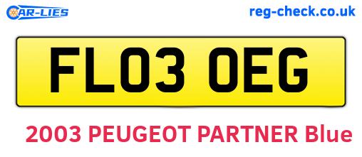 FL03OEG are the vehicle registration plates.