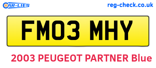 FM03MHY are the vehicle registration plates.