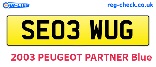 SE03WUG are the vehicle registration plates.